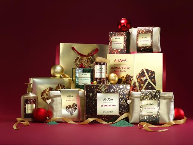 AHAVA Three’s A Charm Gift Set - Includes Mineral Body Lotion, Mineral Hand Cream & Mineral Shower Gel, Enriched with Exclusive Dead Sea Mineral Blend Osmoter, 3 x 1.3 Fl.Oz
